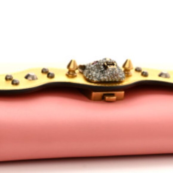 Gucci Calfskin Animalier Broadway Clutch Pink *very rare* - Picture 8 of 16